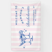 レトロモダンブルーカクテルバチェロレッテ 横断幕 (縦)