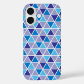 レトロモダンブルー三角形のジオメトリパターン Case-Mate iPhoneケース (裏面)