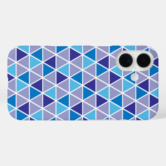 レトロモダンブルー三角形のジオメトリパターン Case-Mate iPhoneケース (裏面 (横))
