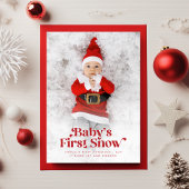 レトロモダンベビー初めてのクリスマス2枚の写真 シーズンカード