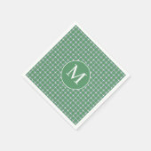 レトロモダンホワイトサークルパターンmonogram スタンダードカクテルナプキン (角)