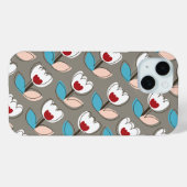 レトロモダンホワイトチューリップ花パターンシックおもしろい Case-Mate iPhoneケース (裏面 (横))