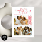 レトロモダンボウメリークリスマスフォトホリデーカー シーズンカード