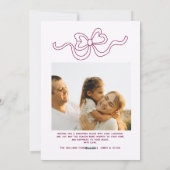 レトロモダンボウメリークリスマスフォトホリデー シーズンカード (裏面)