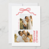 レトロモダンボウメリークリスマスフォト シーズンカード (正面)