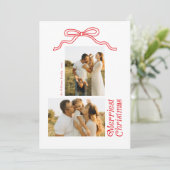 レトロモダンボウメリークリスマスフォト シーズンカード (スタンド正面)