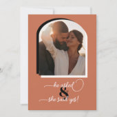 レトロモダンボホテラコッタ婚約招待状 招待状 (正面)