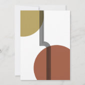 レトロモダンマスタードテラコッタ結婚抽象芸術 招待状 (裏面)