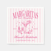 レトロモダンマルガリタスアンドマトリモンバストライプのハ スタンダードカクテルナプキン (正面)