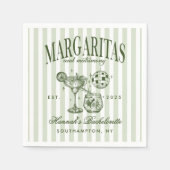 レトロモダンマルガリタスアンドマトリモンバストライプのハ スタンダードカクテルナプキン (正面)