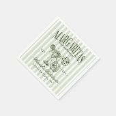 レトロモダンマルガリタスアンドマトリモンバストライプのハ スタンダードカクテルナプキン (角)