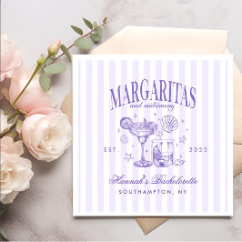 レトロモダンマルガリタスアンドマトリモンバストライプのハ スタンダードカクテルナプキン