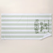 レトロモダンマルガリタスアンドマトリモンバストライプのハ ビーチタオル (正面)