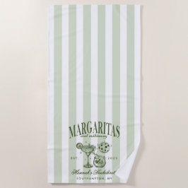 レトロモダンマルガリタスアンドマトリモンバストライプのハ ビーチタオル