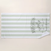 レトロモダンマルガリタスアンドマトリモンバストライプのハ ビーチタオル (正面)