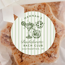 レトロモダンマルガリタスアンドマトリモンバストライプのハ ラウンドシール