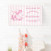 レトロモダンマルガリタスアンドマトリモンバストライプのハ 横断幕 (インサイチュ)