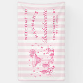 レトロモダンマルガリタスアンドマトリモンバストライプのハ 横断幕 (縦)