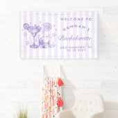 レトロモダンマルガリタスアンドマトリモンバストライプのハ 横断幕 (インサイチュ)