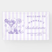 レトロモダンマルガリタスアンドマトリモンバストライプのハ 横断幕 (横)