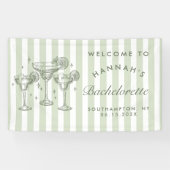 レトロモダンマルガリタスアンドマトリモンバストライプのハ 横断幕 (横)