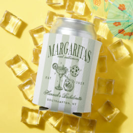 レトロモダンマルガリタスアンドマトリモンバストライプのハ 缶クーラー