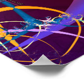 レトロモダンマンデルブロトプリントポスター ポスター (角)