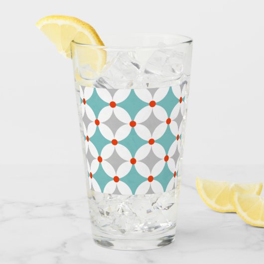 レトロモダンミッドセンチュリー幾何学模様 タンブラーグラス (アイス正面)