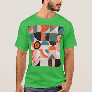 レトロモダンミッドセンチュリー幾何学模様 Tシャツ