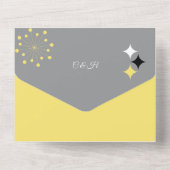 レトロモダンミッドセンチュリー結婚ズ オールインワン招待状 (裏面)