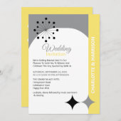 レトロモダンミッドセンチュリー結婚式招待状 招待状 (正面/裏面)