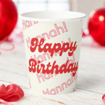 レトロモダンミニマリストのバブルレター誕生日