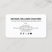 レトロモダンミニマリストツリーライフコーチグリーン/ブルー 名刺 (裏面)