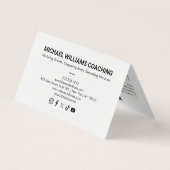 レトロモダンミニマリストツリーライフコーチグリーン/ブルー 名刺 (裏面)