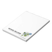 レトロモダンミニマリストツリーライフコーチブルー/グリーン ノートパッド (回転)