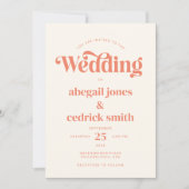 レトロモダンミニマリストパステルサマー結婚ズ 招待状 (正面)