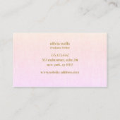 レトロモダンミニマリストピンクグラデーション 名刺 (裏面)