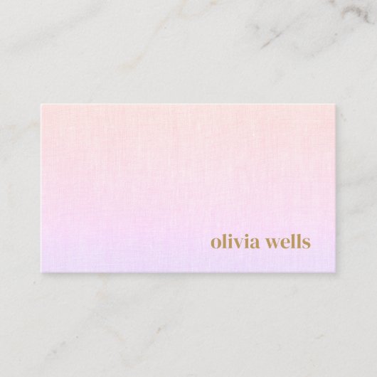 レトロモダンミニマリストピンクグラデーション 名刺 (正面)