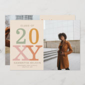 レトロモダンミニマル2写真卒業 招待状 (正面/裏面)