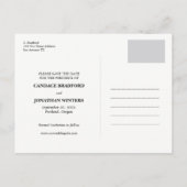 レトロモダンミニマル2枚の写真日付を保存 案内ポストカード (裏面)