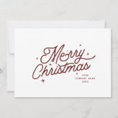 レトロモダンメリークリスマスのビジネス名 | レッド シーズンカード (正面)