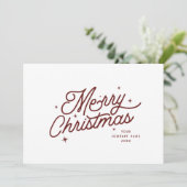 レトロモダンメリークリスマスのビジネス名 | レッド シーズンカード (スタンド正面)