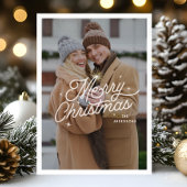 レトロモダンメリークリスマスフォトスタースクリプト シーズンカード