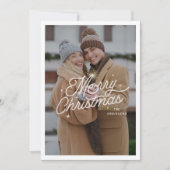 レトロモダンメリークリスマスフォトスタースクリプト シーズンカード (正面)