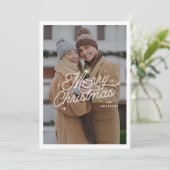 レトロモダンメリークリスマスフォトスタースクリプト シーズンカード (スタンド正面)