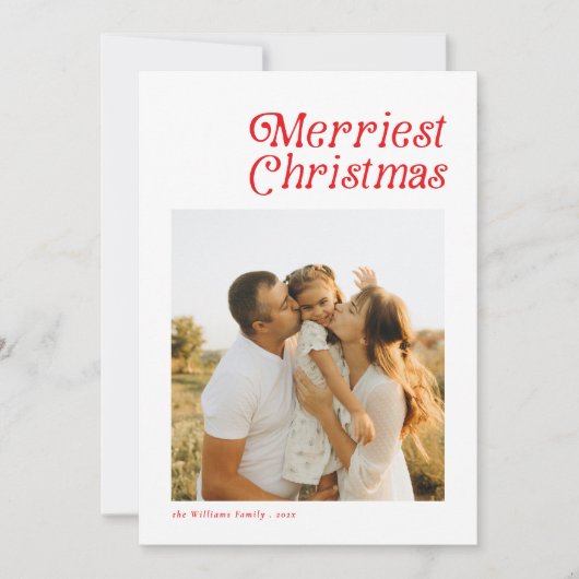 レトロモダンメリークリスマスフォト シーズンカード (正面)