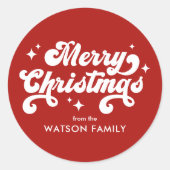 レトロモダンメリークリスマス ラウンドシール (正面)