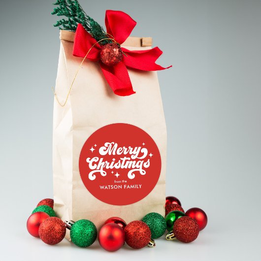 レトロモダンメリークリスマス ラウンドシール