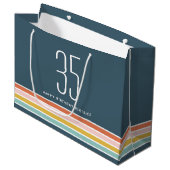 レトロモダンレインボーストライプ誕生日35th ラージペーパーバッグ (正面アングル)