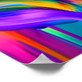 レトロモダンレインボーヘアの女性 ポスター (角)